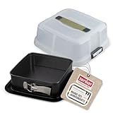 Zenker Bake, Click & Go Quadratische Springform mit Haube – 24 x 24 x 8 cm – Backform mit...