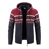 Bodybuilding Hoodie Herren Men 's Winter Sweater Jacke Longarm Thick Plus Fleece-Kapuze mit...
