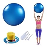 Gymnastikball 55cm - Fitness Ball Mit Aufblasbarer Fußpumpe für Yoga, Pilates, Core Training und...