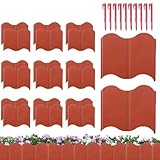 GkgWuxf Beetumrandung, Beetumrandung, Bordeauxrot, für die Landschaftsgestaltung – Zaunpaneel mit...