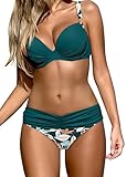 Ocean Plus Damen Gestreiftes Bikini-Set mit Brustpolster Bikinis Push Up mit Bügel Zweiteiliger...