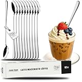 com-four® 12x Latte Macchiato-Löffel aus Edelstahl - Barlöffel - Longdrinklöffel - Lange Löffel...