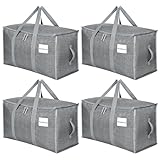 Dntorx 4 Stück 90L Große Aufbewahrungstasche mit Deckel, Faltbare Umzugskartons Groß mit...