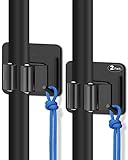2PCS Besenhalterung Wand, Self-adhesive Gerätehalter mit Haken, Besenhalter aus Edelstahl,...
