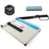 Papierschneider, 30,5 cm, Stahlklinge, Schneidemaschine mit Eckenabrunder und Schleifstein, robuster...