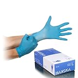 HANSKA 100 Blau Nitril-Einweghandschuhe – puderfrei – Einweg – beidhändig tragbar –...