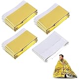 4 Stück Rettungsdecke 210cm X 130cm, Rettungsdecke Gold Silber, Rettungsdecken, Rettungsfolie,...