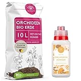 Orchideenerde 10 L + 250 ML Orchideendünger - Orchideensubstrat aus 100% natürlichen Rohstoffen -...