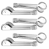 PUDSIRN 6PCS Edelstahl Servierzange, 9 Zoll Food Servierzange Vorspeise Buffet Zange Gabel, zum...