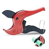 CCLIFE 42mm PVC Rohrschere mit Ratsche, SK-5 Hochkohlenstoffstahl Stahlklinge, Profi Rohrschneider...