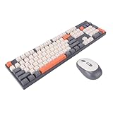 XUMIUZIY Kabellose Tastatur und Maus Kombination, 2,4 G Kabellose Tastatur, Ergonomisches Maus Set...