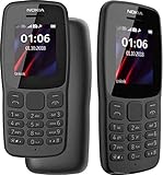 Nokia 106 alle Träger 4 GB Dual SIM 2018 Dunkelgrau mit LED-Taschenlampe – FM-Radio – Big...