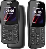 Nokia 106 All Carrier 4 GB Dual SIM 2018 Dunkelgrau mit LED-Taschenlampe – FM-Radio – Telefon...