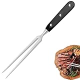 trabag Fleischgabel - Edelstahl Grillgabel mit Holzgriff, 27 cm Tranchiergabel, Gerade, Unbeugsam,...