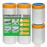 Birllaid 80m Abdeckfolie mit klebeband abklebeband mit folie 4er Set 30cm X 20m 2 Stück;150cm X 20m...