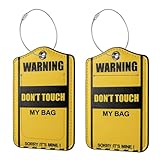 Ksriylm 2 Stück PU Leder Kofferanhänger,Wasserdichte Gepäckanhänger für Koffer mit Adressschild...