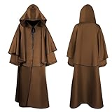 Generisch Mittelalter Umhang Herren Lange Vintage Medieval Zauberrobe Mit Kapuze Halloween Ritter...