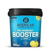 Bodylab24 Pre-Workout Booster Zitrone 300g, Energy Drink vor dem Training, Booster mit 136mg...