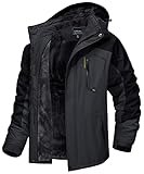 MAGCOMSEN Winterparka Herren Wasserdicht Atmungsaktiv Snowboardjacke Fleece Outdoorjacke Warm...