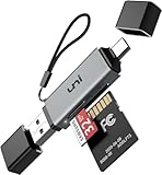 SD Kartenleser, uni USB Kartenleser 3.0, USB C Kartenleser Aluminum 2in1, OTG Adapter,...