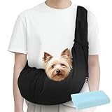 Hundetragetasche Hundetragetuch Hundetasche für Unterwegs mit verstellbarem Schultergurt bis 7.5kg...