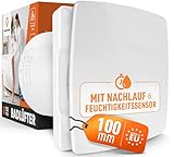 MEISTERBAU Badlüfter mit Feuchtigkeitssensor & Nachlauf [Made in Europe] - Leiser Lüfter 100mm...