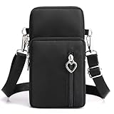 DuoLmi Umhängetasche Damen Klein, Crossbody Tasche für Damen, Nylon Handy Mini-Tasche Kleine...