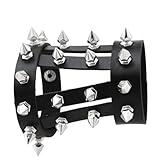 KEXIAO Punk Styles PU Leder Armband mit Edelstahlverschluss für Damen und Herren Komfort Handgelenk...