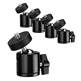 5 Stücke Kugelkopf Stativ, PARFCO 360° Drehbar Mini Stativkopf, Blitzschuhadapter 1/4...