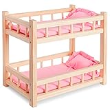 Holz Puppenetagenbett - Puppenbett für Puppen bis zu 36 cm - Kreatives Spielen mit Puppenmöbeln...