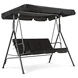 M MCombo 3-Sitzer Hollywoodschaukel, Gartenschaukel mit Verstellbares Sonnendach, Schaukelbank...