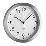 TFA Dostmann Analoge Funk-Wanduhr, 98.1091, mit Aluminium-Rahmen, Funkuhr, Küchenuhr, Schlichtes...