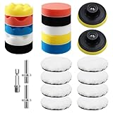 23 Stück 80mm Polierschwämme Pads,Polierset Auto, Polieraufsatz Auto Akkuschrauber,Polieraufsatz...