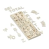 Relaxdays Holzbuchstaben Set, 162 TLG, Großbuchstaben A-Z, &-Zeichen, 3 cm, kleine Buchstaben zum...