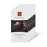 Frey 6x Suprême Noir 91% extra dunkle Bitterschokolade - Original Schweizer Schokolade - Kakao 91%...