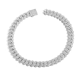 KELIEQA Zubehör Breite 19 mm Big Iced Out Herren Extra glänzende Hip-Hop-Kette für Männer,...