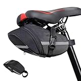 Suuwwn Satteltaschen für Fahrrad, Fahrrad Satteltasche Taschen Hinten Sattel mit Klett-Befestigung...