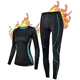 NOOYME Thermounterwäsche Damen Funktionsunterwäsche Warm & Atmungsaktiv Funktionswäsche Thermo...