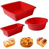 3 Stück Silikonform Kuchen,Silikon Backform Set,Silikonbackform Kastenform Antihaftmittel,Backform...