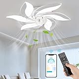 NACATIN Deckenventilator Mit Beleuchtung und Fernbedienung, 35cm leiser LED Acryl Deckenventilator,...