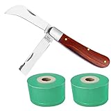 Gartenmesser Professionelles Klappbar Okuliermesser Pfropfmesser mit 2 Klingen, Gartenhippe &...