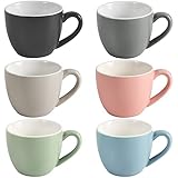 homEdge Mini Pro Espressotasse, 90 ml, kleine Kaffeetassen, Demitasse für Espresso, Tee, 6 Stück,...