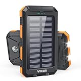 Vikeri Solar Powerbank 26800mAh, Powerbank Solar Wasserdichtes USB C Externer Akku mit 4 Outputs,...