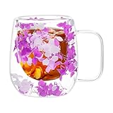 Doppelwandige Glastassen, doppelwandige Glastassen, Teebecher aus Glas mit getrockneten Blumen,...