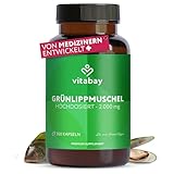 Vitabay Grünlippmuschelextrakt 2000mg Hochdosiert - 300 Grünlippmuschel Kapseln mit hoher...