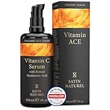 Vitamin C Serum hochdosiert 100ml mit Retinol + Hyaluron - Für Glow, gegen dunkle Flecken, Anti...