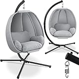 KESSER® Luxe Hängesessel mit Gestell + weicher Sitzkissen, Seitenpolsterung, Sitz- und...