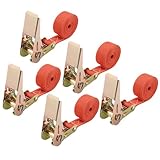 5 Stück Spanngurte mit Ratsche, Orange Spanngurte 2mx25mm mit 900kg Tragkraft Verstellbarer...