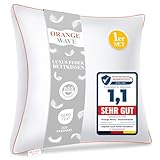 Orange Wave Daunenkissen 80x80cm Federkissen - Kopfkissen 80x80 1er Kissen Daunen und Federn...