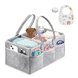 Esoes Wickeltasche Organizer mit Lätzchen Baby Windel Caddy Organizer Tragbarer filztasche mit...